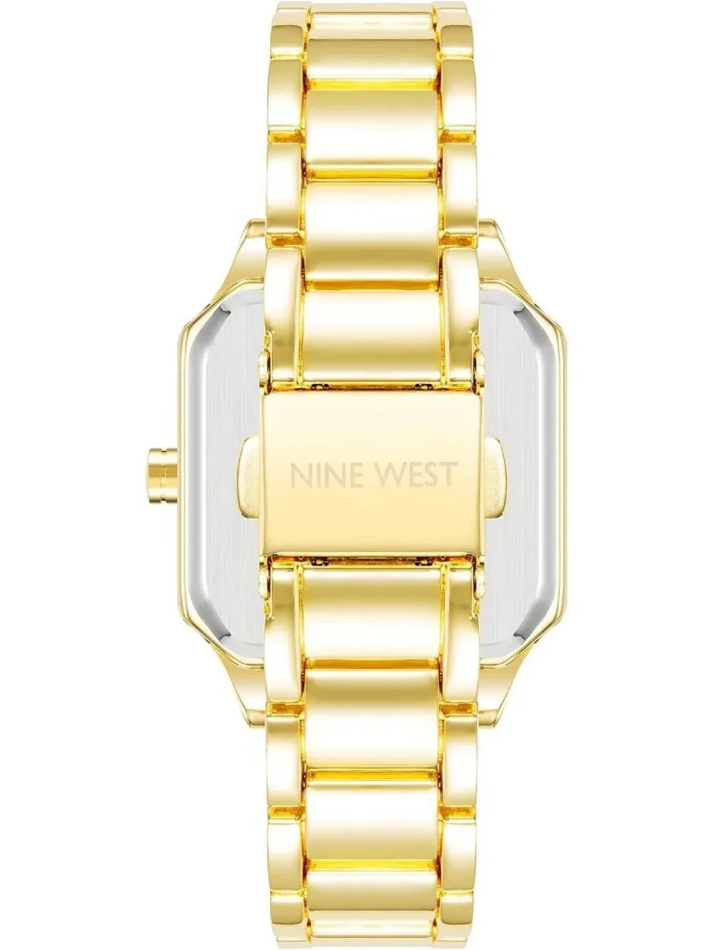 Nine West Women's Gold Analog Japanese Quartz Solid Octagonal Bracelet Watch